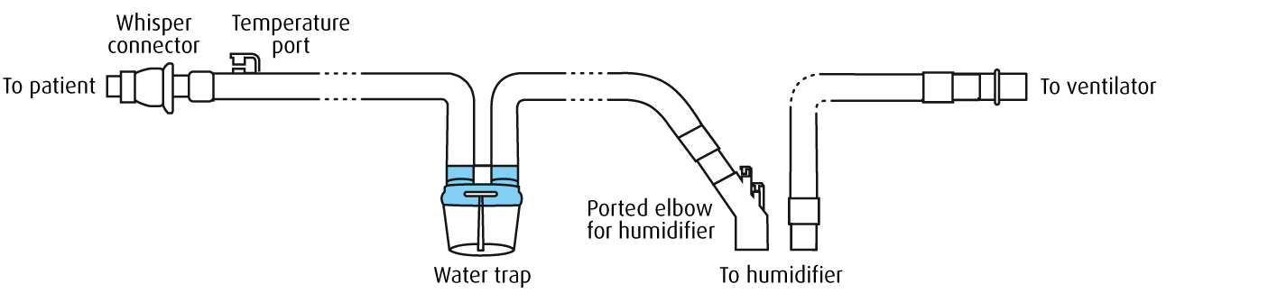 Illustrative Diagram of VC1004P Pediatric Passive Ventilator Circuit, Non-heated