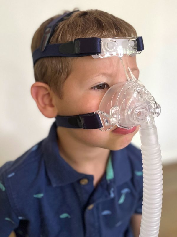 Ray Pediatric NIV/CPAP Mask worn by child