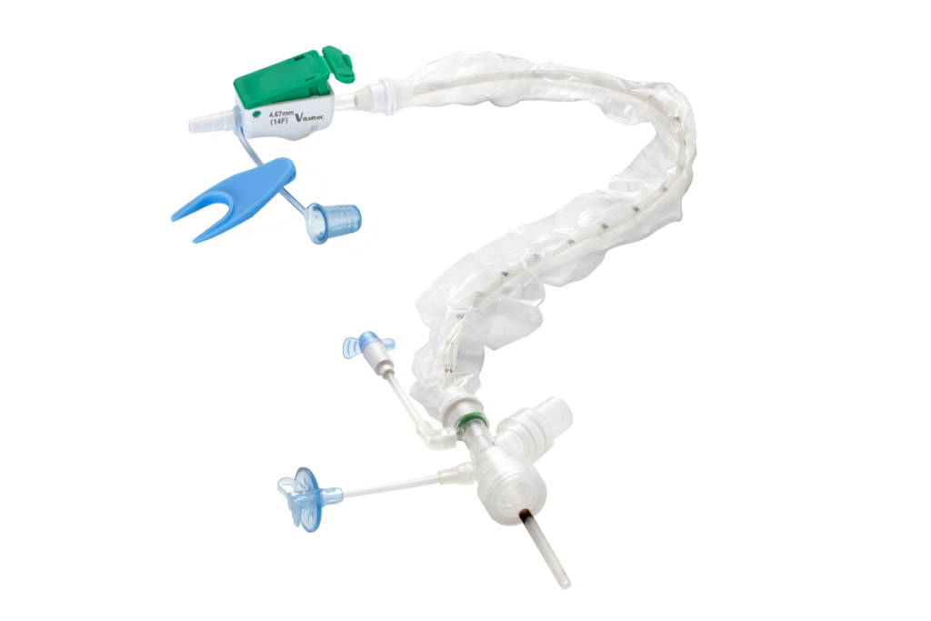 Photograph of Closed Suction Catheter on white background