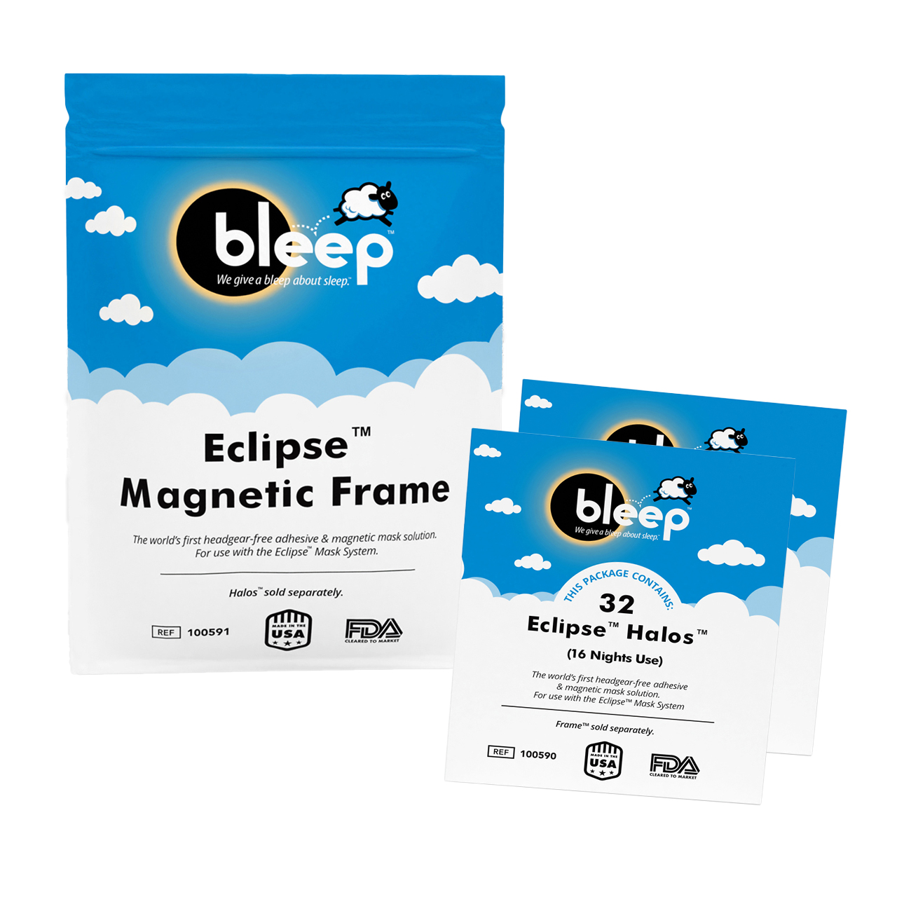 Photograph of CAP100630 Kit packaging: 1 Eclipse Magnetic Frame and two boxes of Eclipse Halos