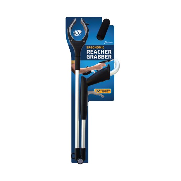 Photograph of strongarm grabber reacher in retail box packaging