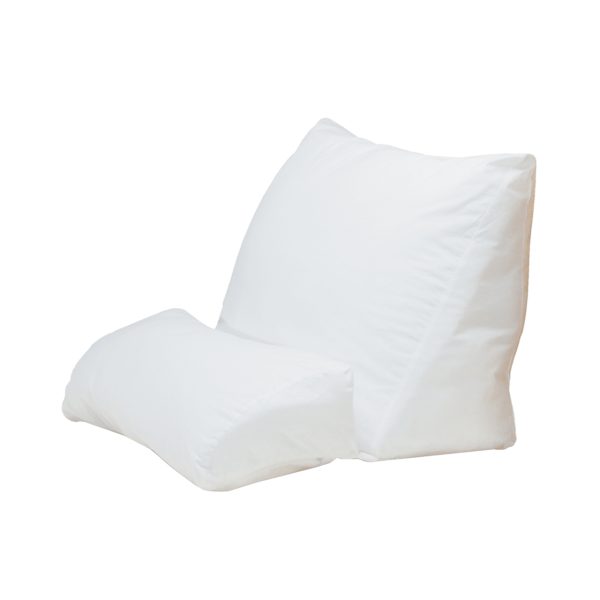 Photograph of CAP4006 Multipurpose Flip Pillow, a white 2-part pillow with head pillow and wedge