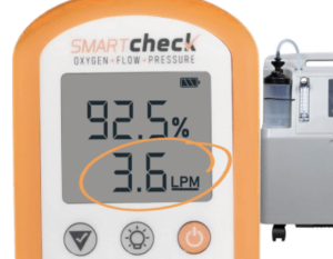 Photo of Smart Check being used to check oxygen flow
