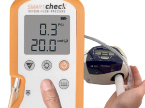 Photo of Smart Check being used to test a CPAP machine