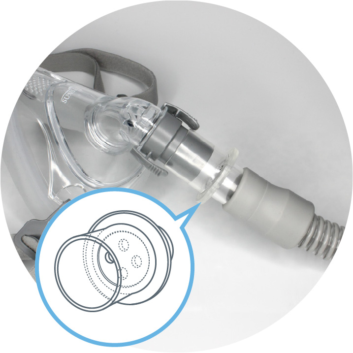 V-Com installed in a CPAP setup.
