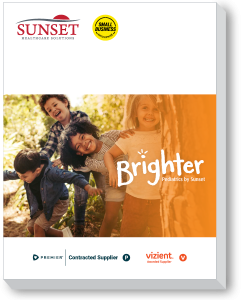 thumbnail image of a catalog cover that reads "brighter pediatrics by sunset"