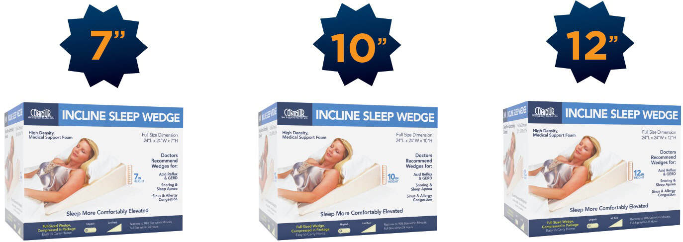 CAP30924 Contour Incline Sleep Wedge packaging - 3 sizes