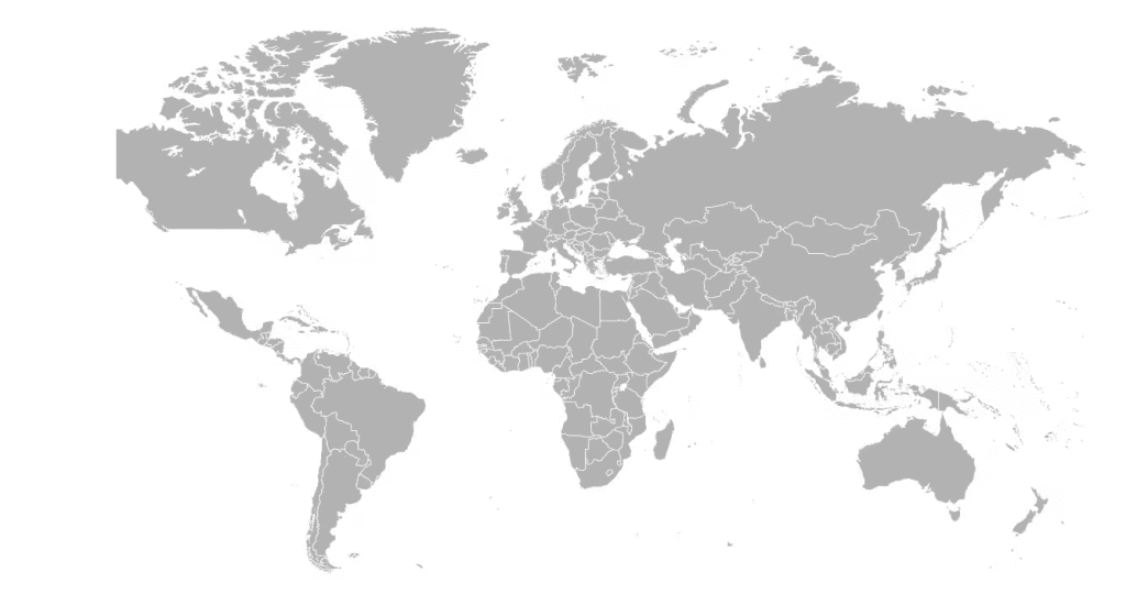 Map of the world minus the U.S.