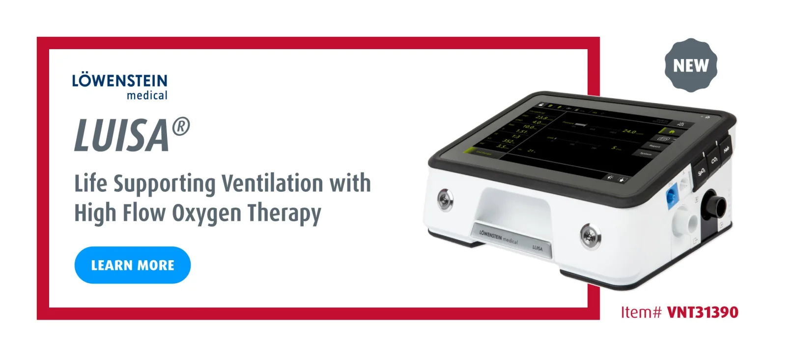 Movair Lowenstein LUISA Life supporting ventilator with high flow oxygen therapy